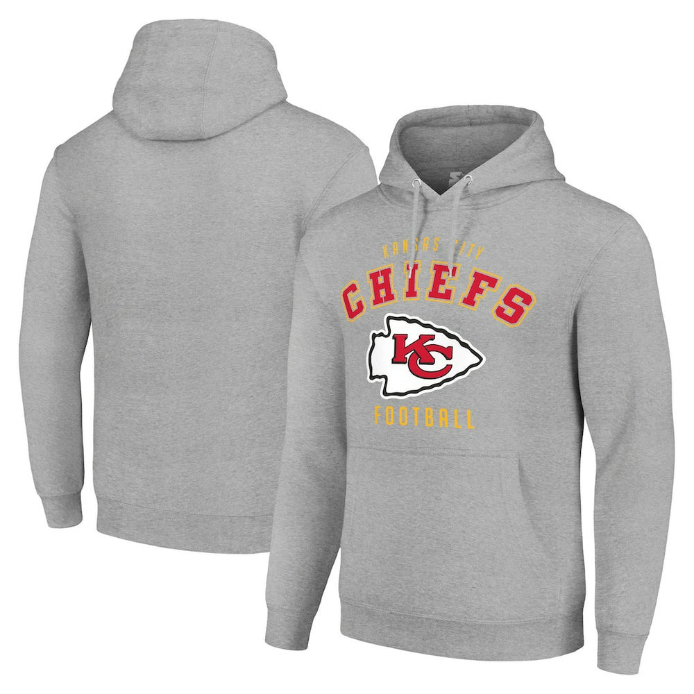 Kansas City Chiefs Starter Unisex Logo Pullover Hoodie Heather Gray | NFL