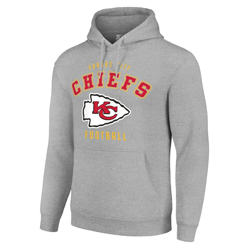 Kansas City Chiefs Starter Unisex Logo Pullover Hoodie Heather Gray | NFL