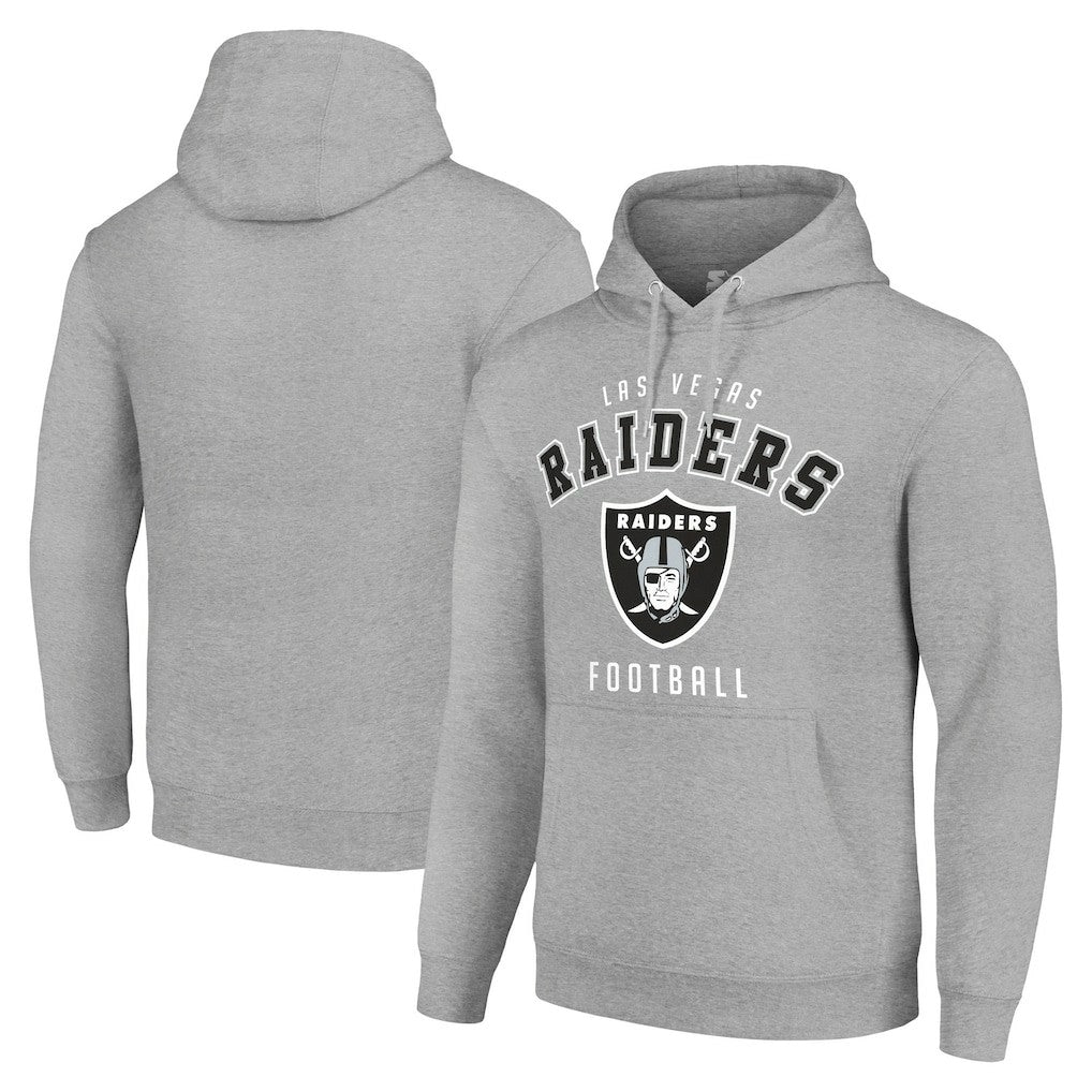 Las Vegas Raiders Starter Unisex Logo Pullover Hoodie Heather Gray | NFL
