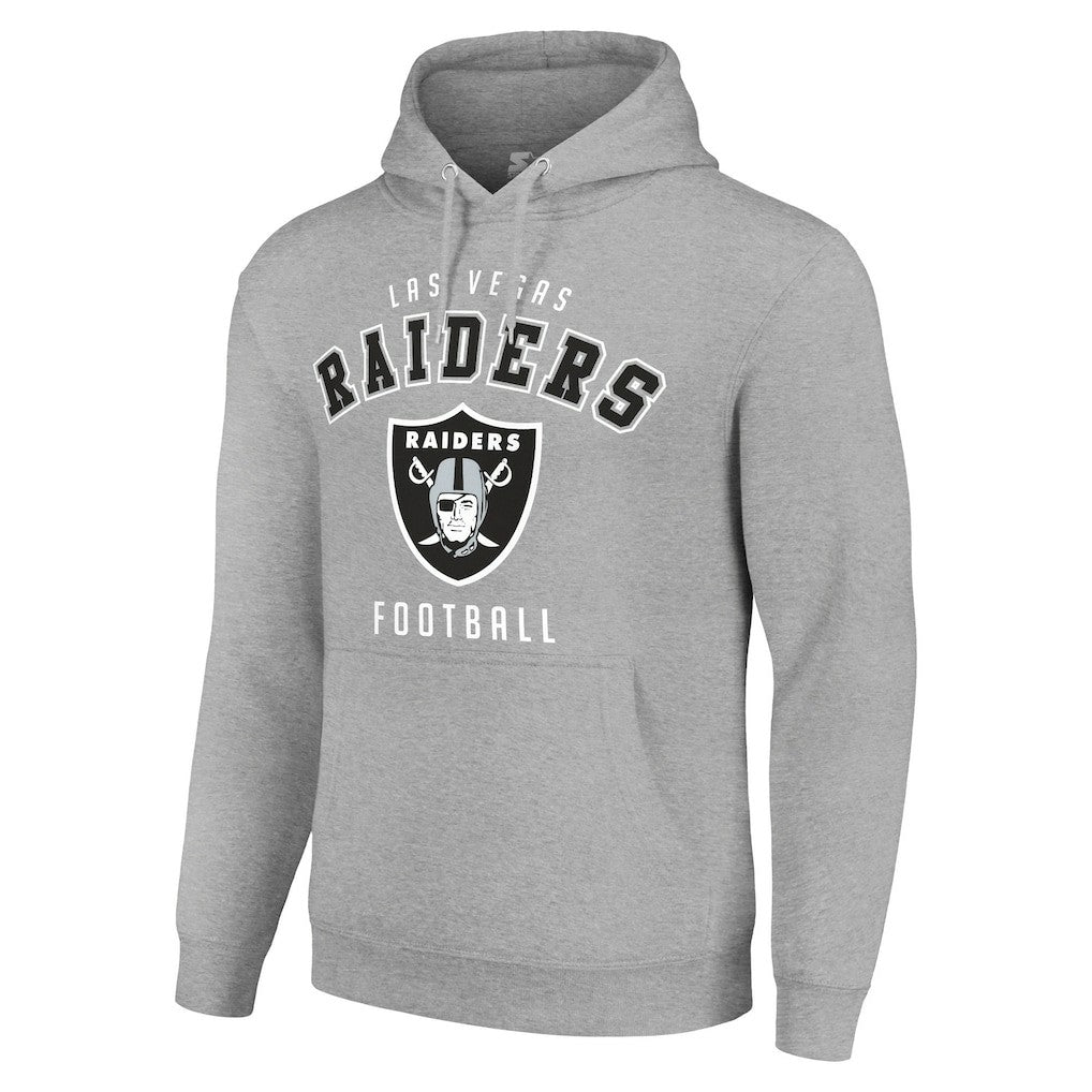 Las Vegas Raiders Starter Unisex Logo Pullover Hoodie Heather Gray | NFL
