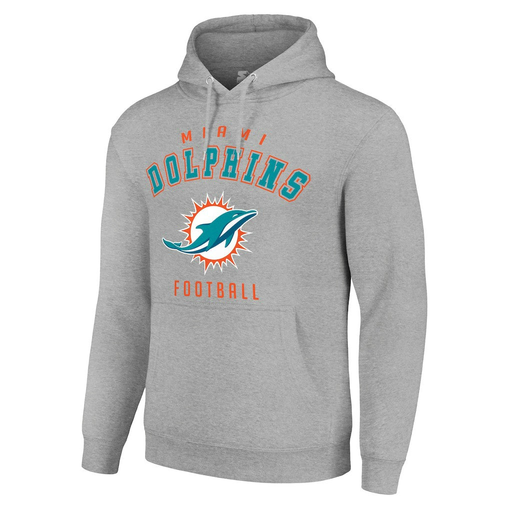 Miami Dolphins Starter Unisex Logo Pullover Hoodie Heather Gray | NFL
