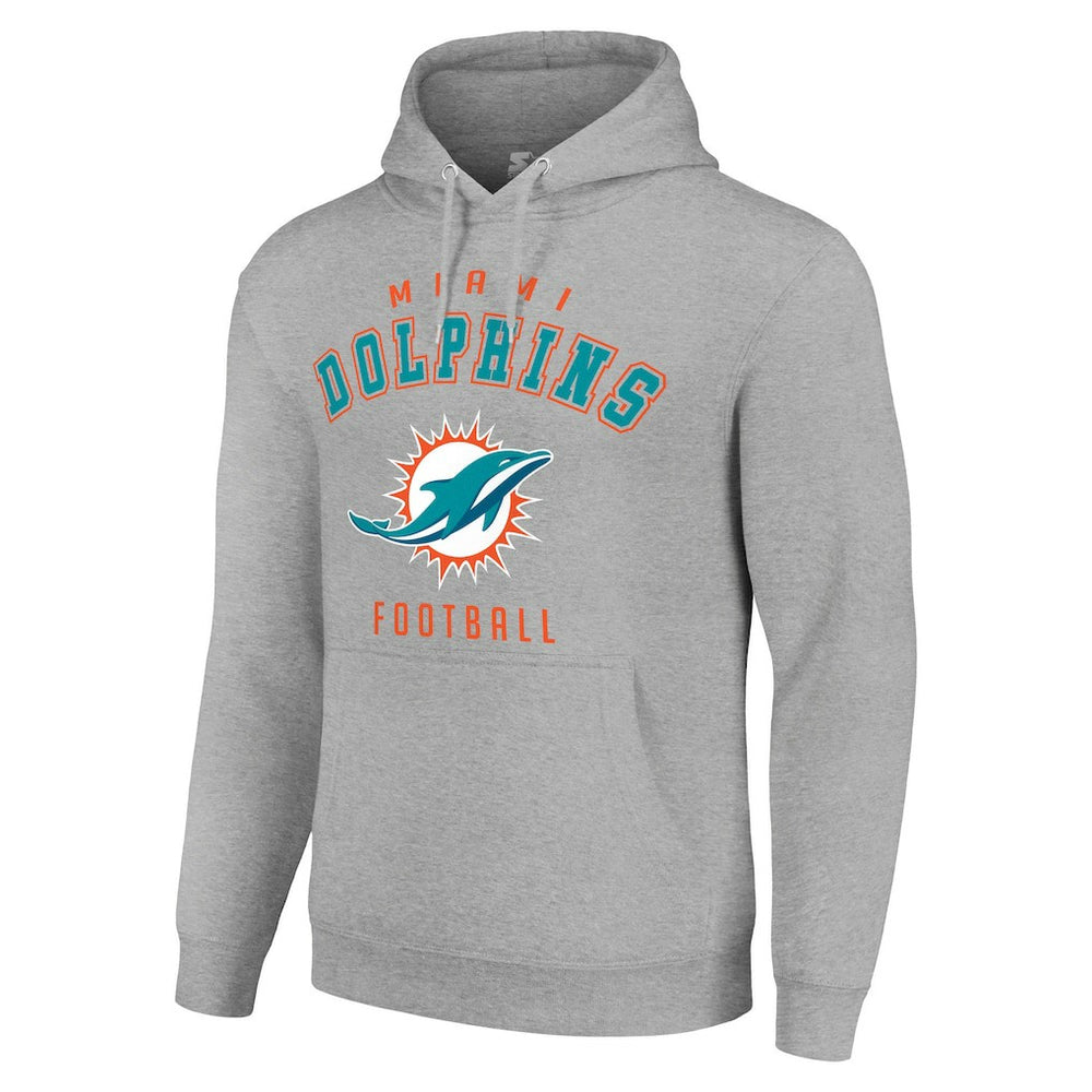 Miami Dolphins Starter Unisex Logo Pullover Hoodie Heather Gray | NFL