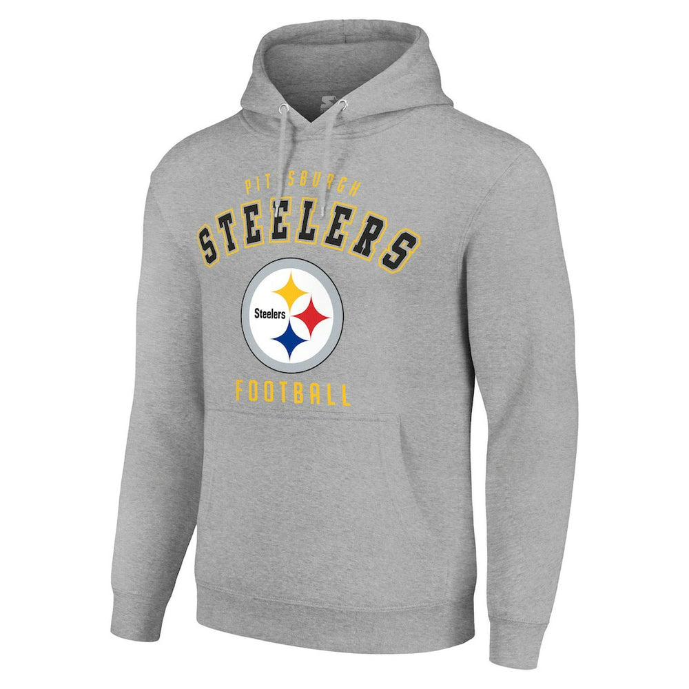 Pittsburgh Steelers Starter Unisex Logo Pullover Hoodie Heather Gray | NFL