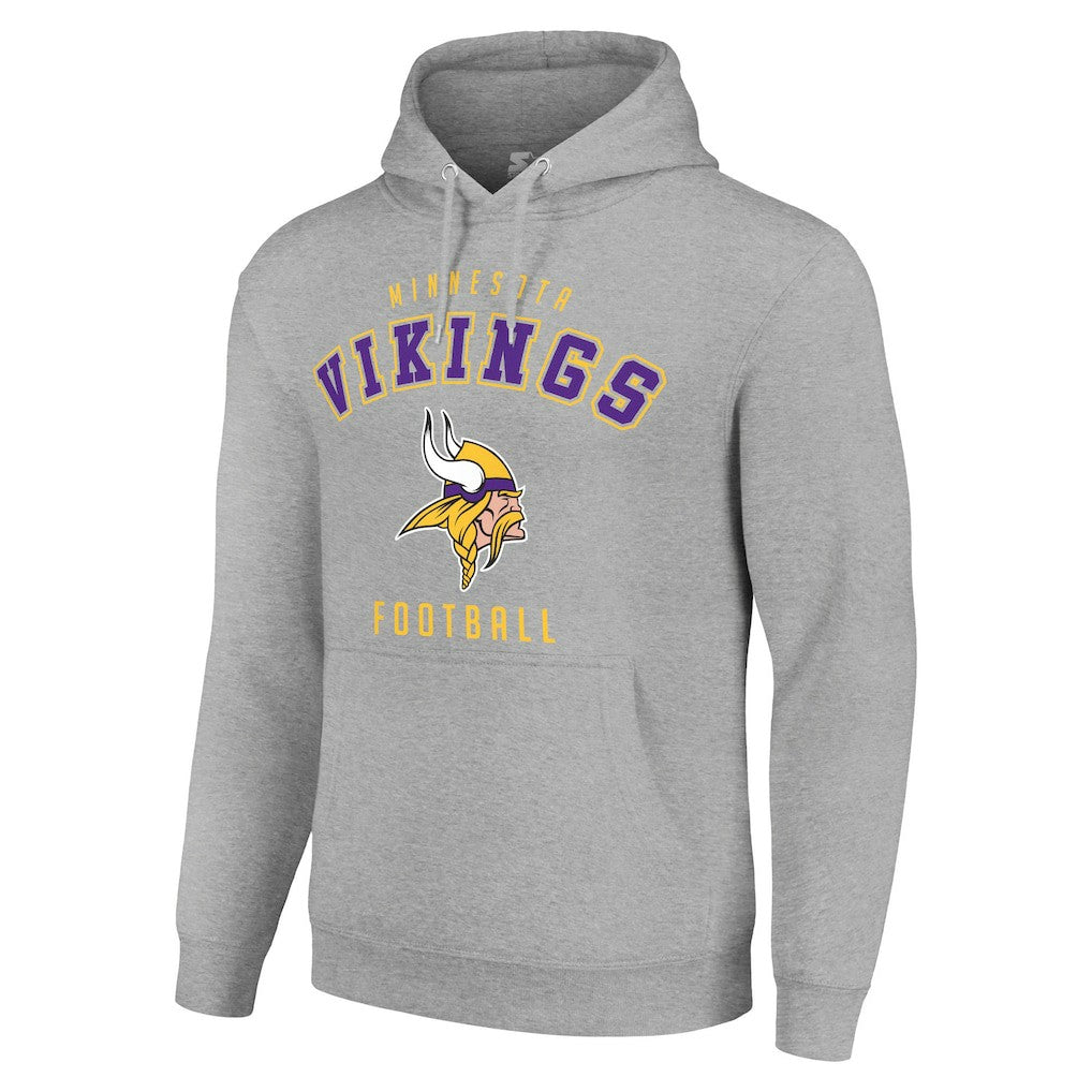 Minnesota Vikings Starter Unisex Logo Pullover Hoodie Heather Gray | NFL