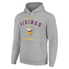 Minnesota Vikings Starter Unisex Logo Pullover Hoodie Heather Gray | NFL