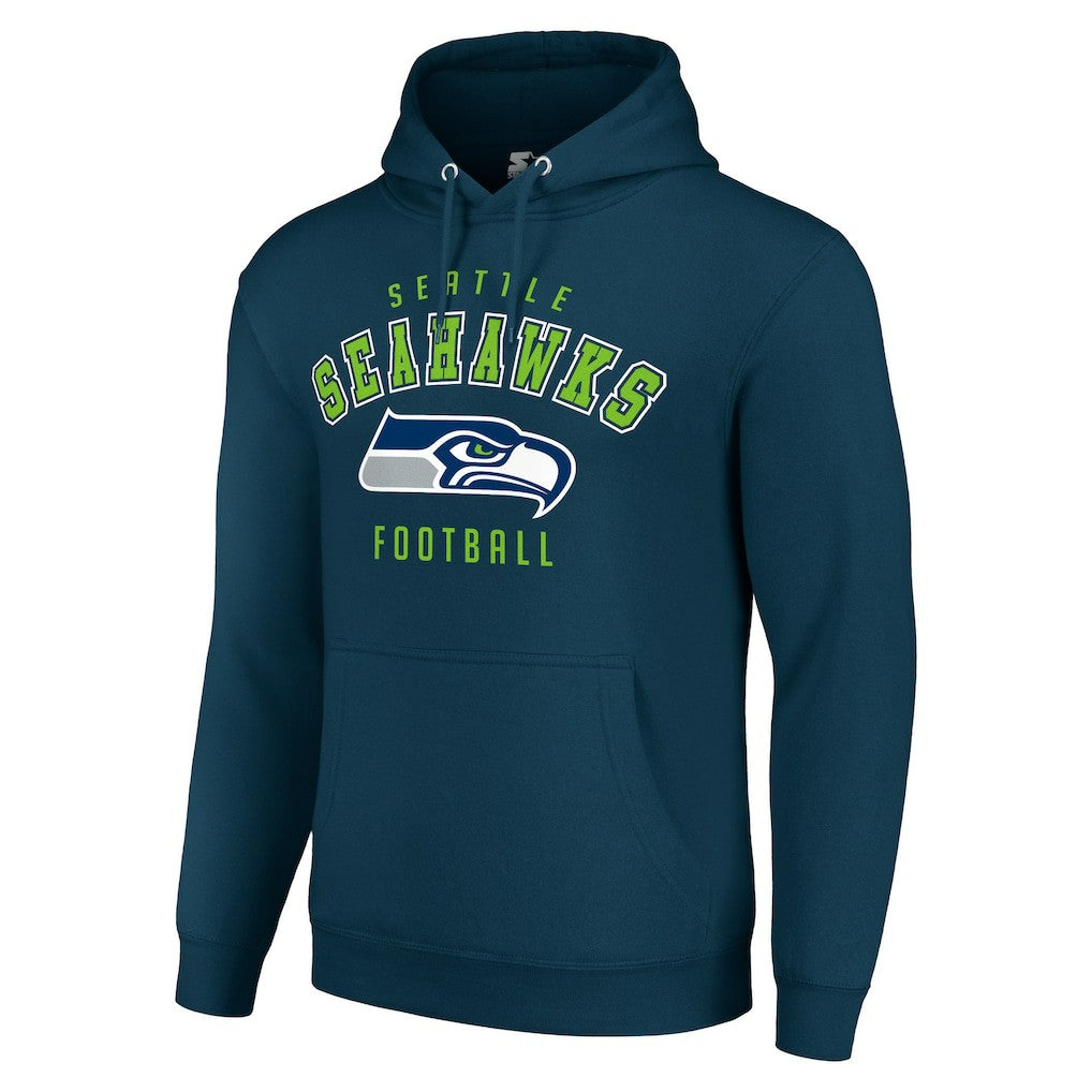 Seattle Seahawks Starter Unisex Logo Pullover Hoodie College Navy | NFL