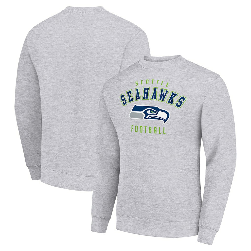 Seattle Seahawks Starter Team Logo Pullover Sweatshirt Heather Gray | NFL
