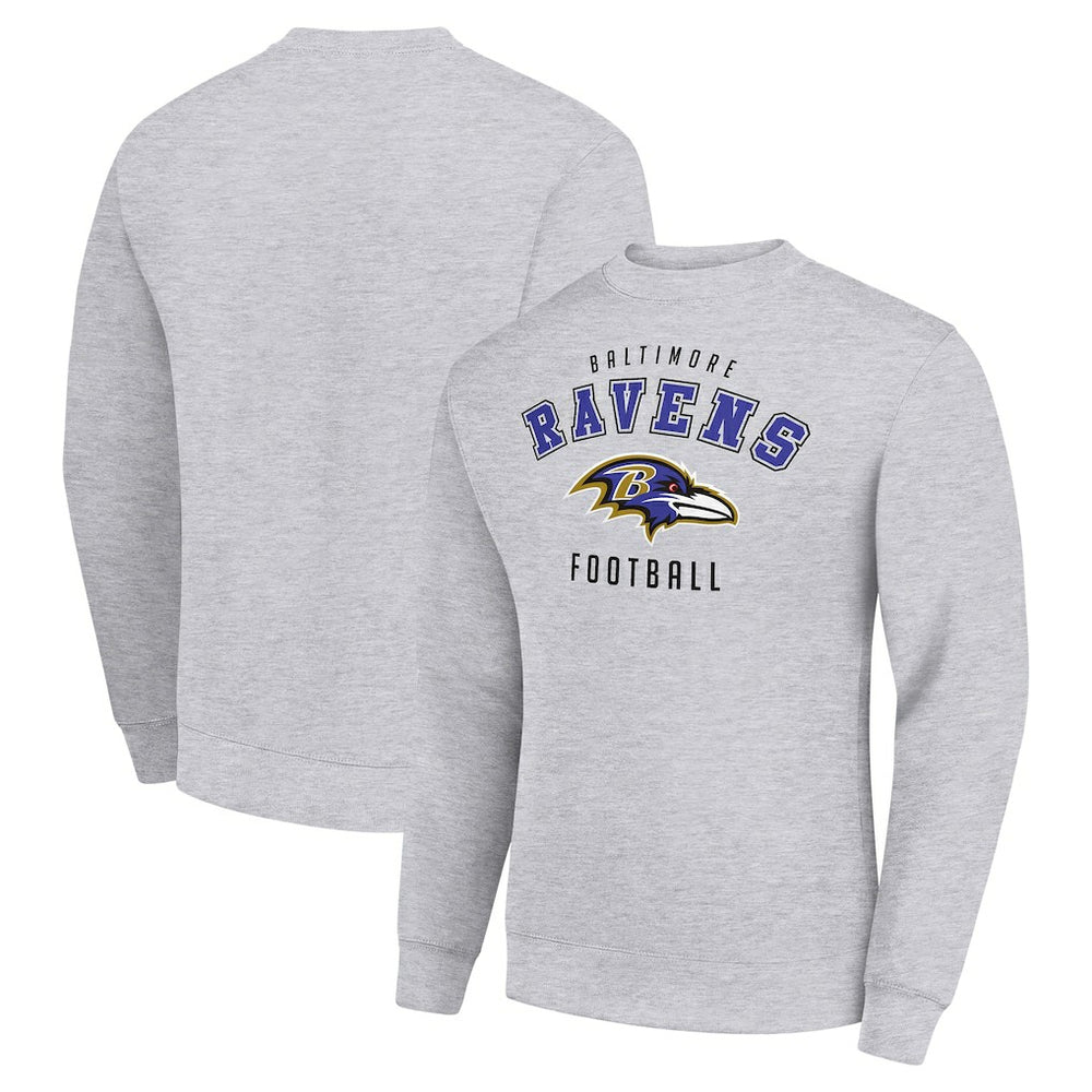 Baltimore Ravens Starter Team Logo Pullover Sweatshirt Heather Gray | NFL