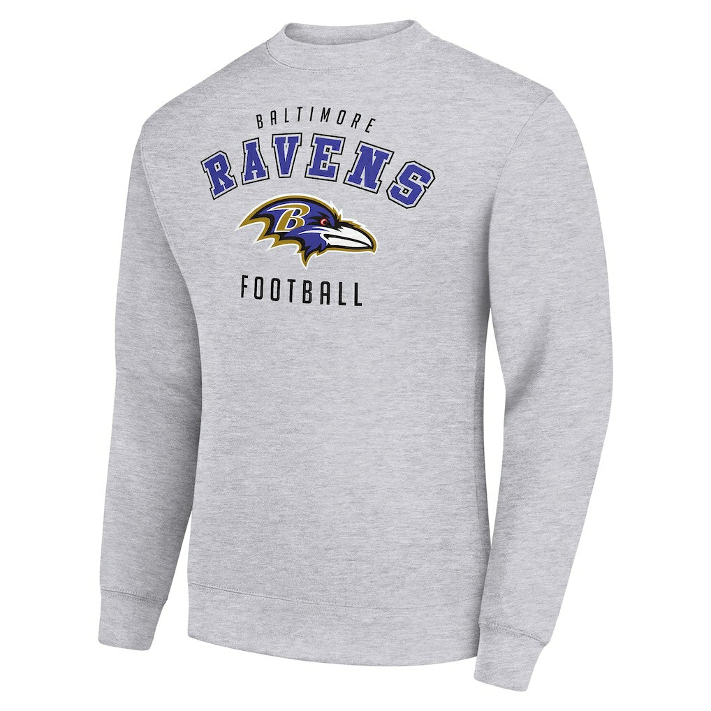 Baltimore Ravens Starter Team Logo Pullover Sweatshirt Heather Gray | NFL