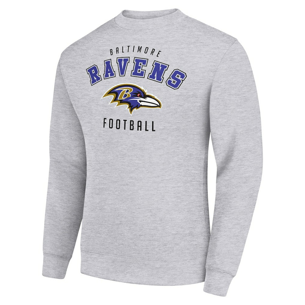 Baltimore Ravens Starter Team Logo Pullover Sweatshirt Heather Gray | NFL