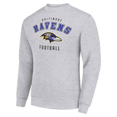 Baltimore Ravens Starter Team Logo Pullover Sweatshirt Heather Gray | NFL