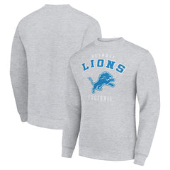 Detroit Lions Starter Team Logo Pullover Sweatshirt Heather Gray | NFL