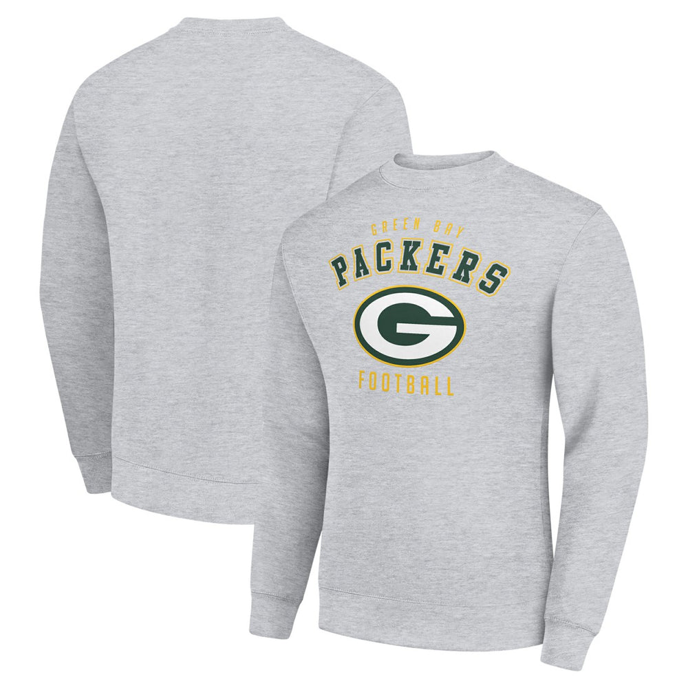 Green Bay Packers Starter Team Logo Pullover Sweatshirt Heather Gray | NFL