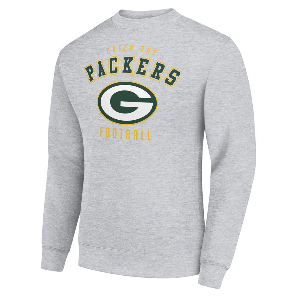 Green Bay Packers Starter Team Logo Pullover Sweatshirt Heather Gray | NFL