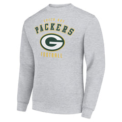 Green Bay Packers Starter Team Logo Pullover Sweatshirt Heather Gray | NFL