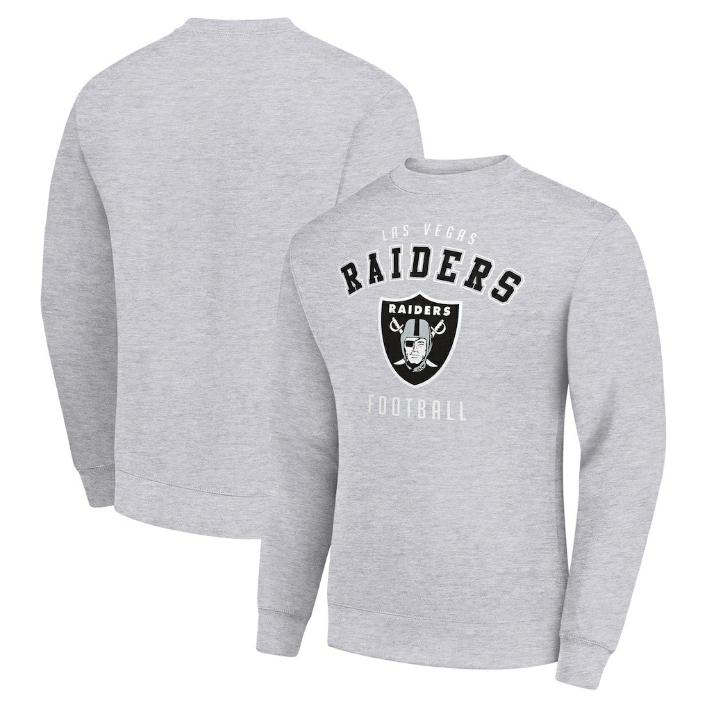Las Vegas Raiders Starter Team Logo Pullover Sweatshirt Heather Gray | NFL