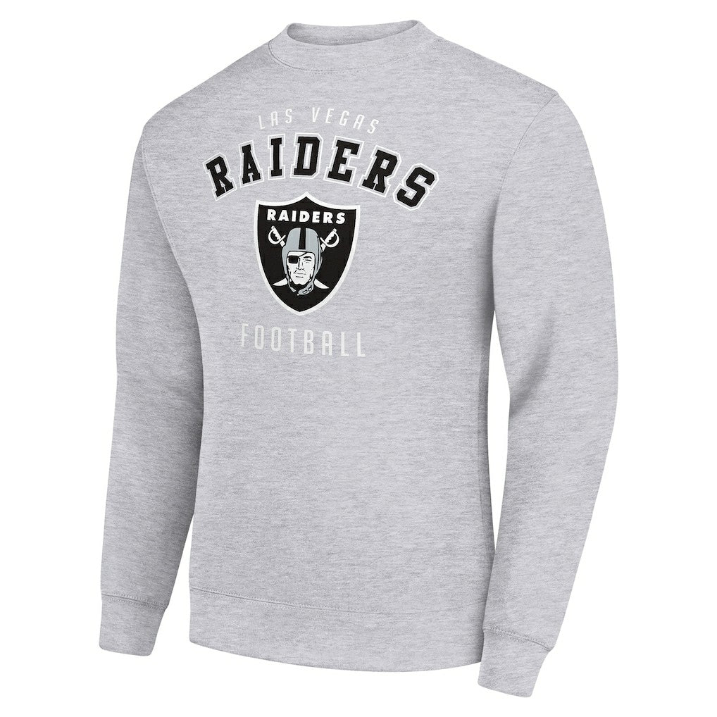 Las Vegas Raiders Starter Team Logo Pullover Sweatshirt Heather Gray | NFL