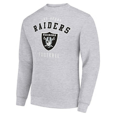 Las Vegas Raiders Starter Team Logo Pullover Sweatshirt Heather Gray | NFL