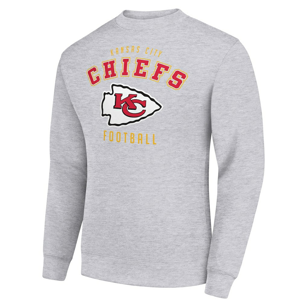 Kansas City Chiefs Starter Team Logo Pullover Sweatshirt Heather Gray | NFL