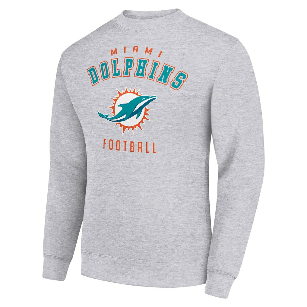 Miami Dolphins Starter Team Logo Pullover Sweatshirt Heather Gray | NFL