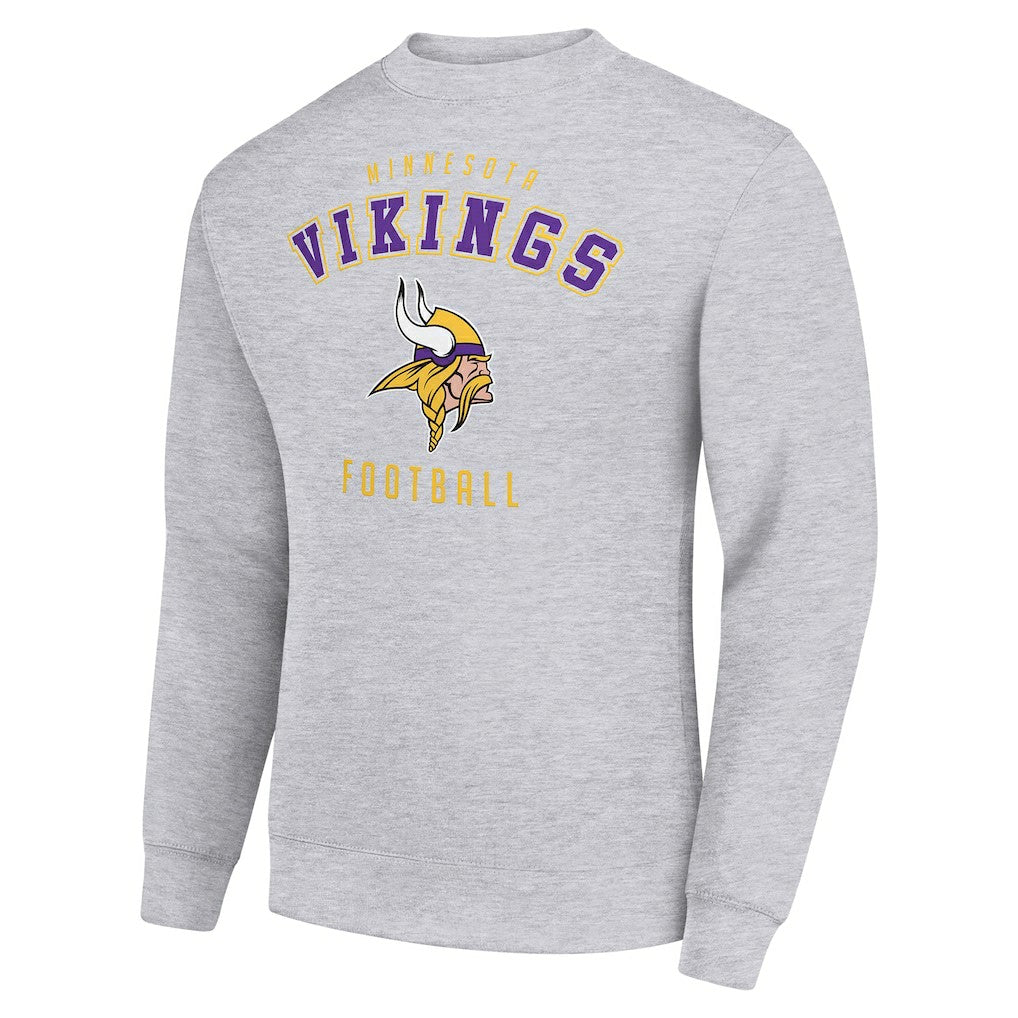 Minnesota Vikings Starter Team Logo Pullover Sweatshirt Heather Gray | NFL