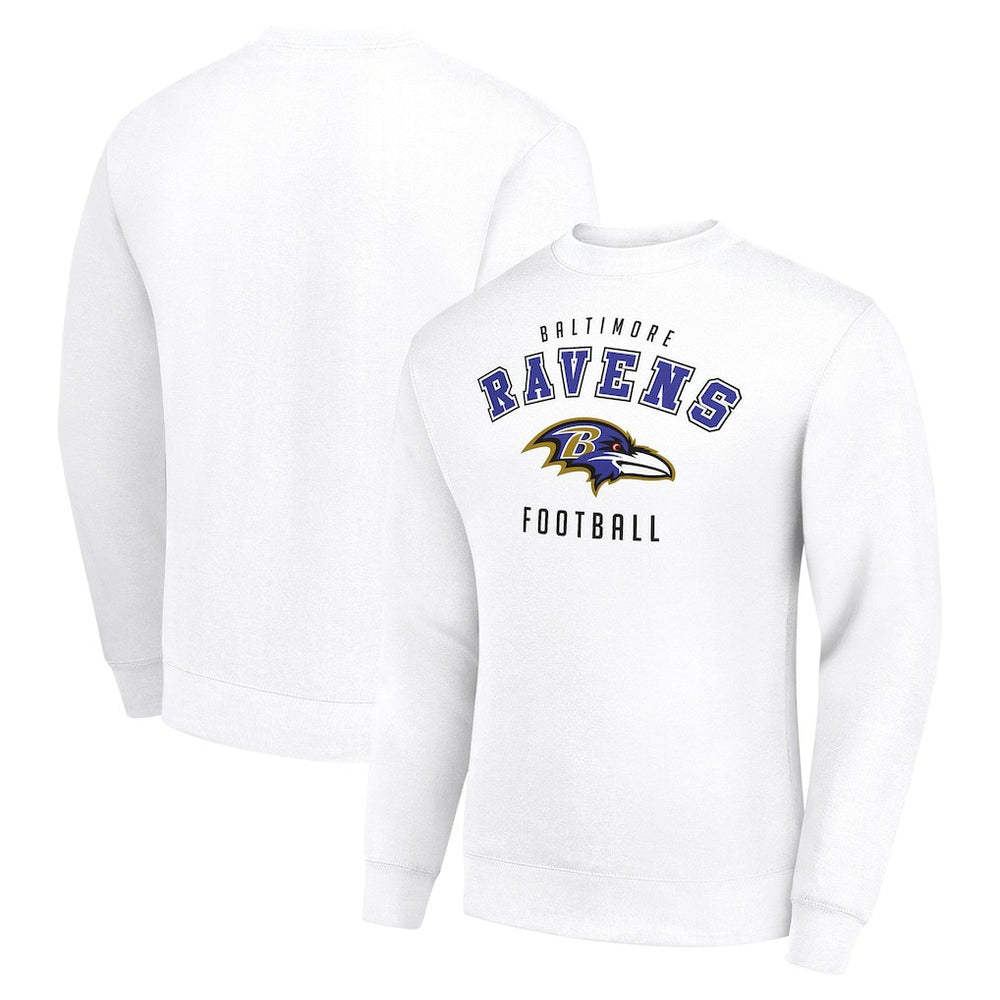 Baltimore Ravens Starter Team Logo Pullover Sweatshirt White | NFL