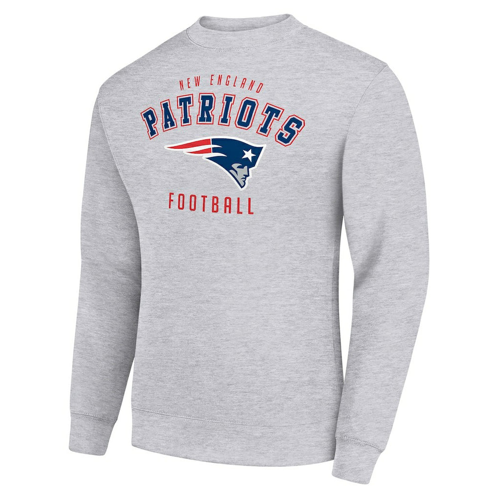 New England Patriots Starter Team Logo Pullover Sweatshirt Heather Gray | NFL