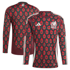 Mexico National Team 2024 Home Replica Long Sleeve Jersey Burgundy | Adidas Sale