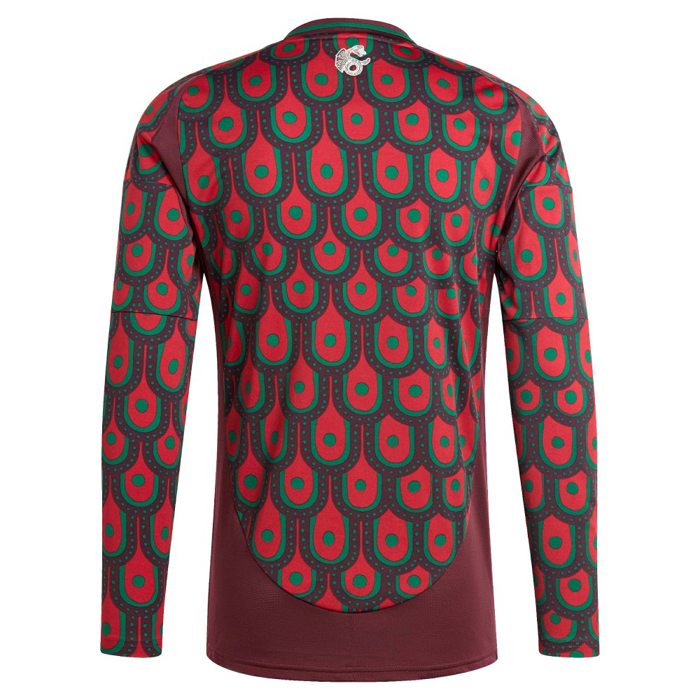 Mexico National Team 2024 Home Replica Long Sleeve Jersey Burgundy | Adidas Sale