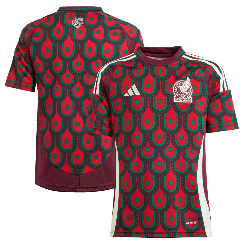 Mexico National Team Youth 2024 Home Replica Jersey Burgundy | Adidas