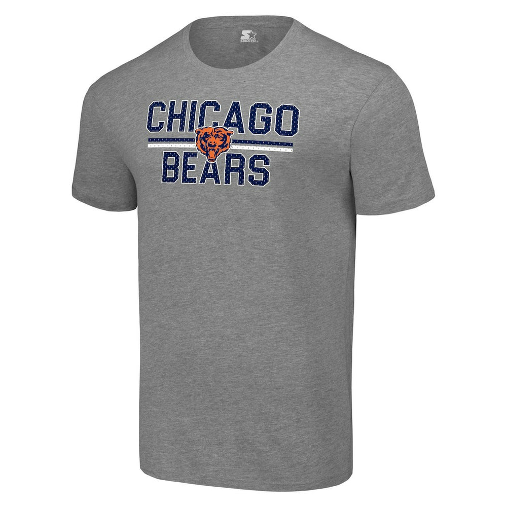Chicago Bears Starter Team Mesh Print Graphic T-Shirt Heather Gray | NFL