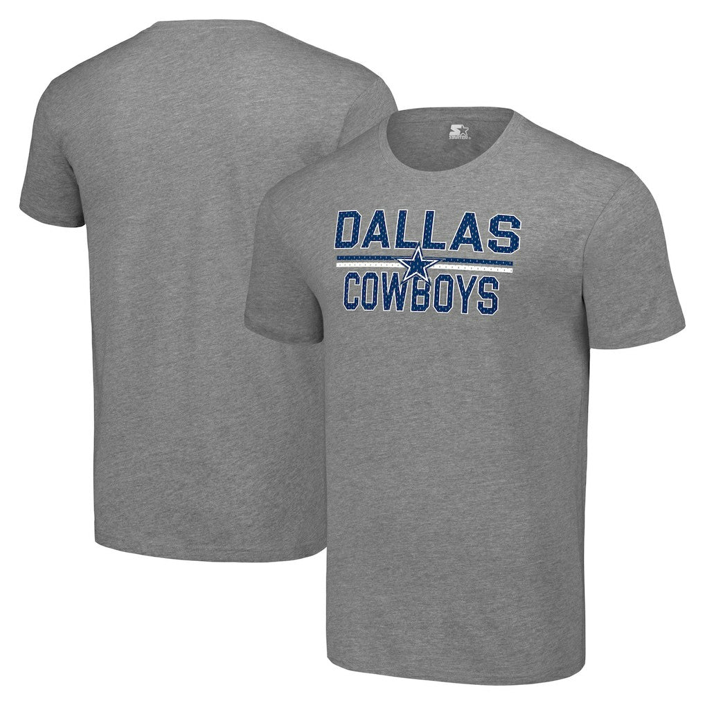 Dallas Cowboys Starter Team Mesh Print Graphic T-Shirt Heather Gray | NFL