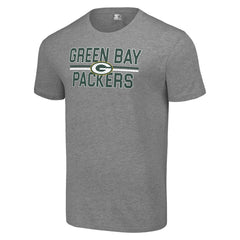Green Bay Packers Starter Team Mesh Print Graphic T-Shirt Heather Gray | NFL