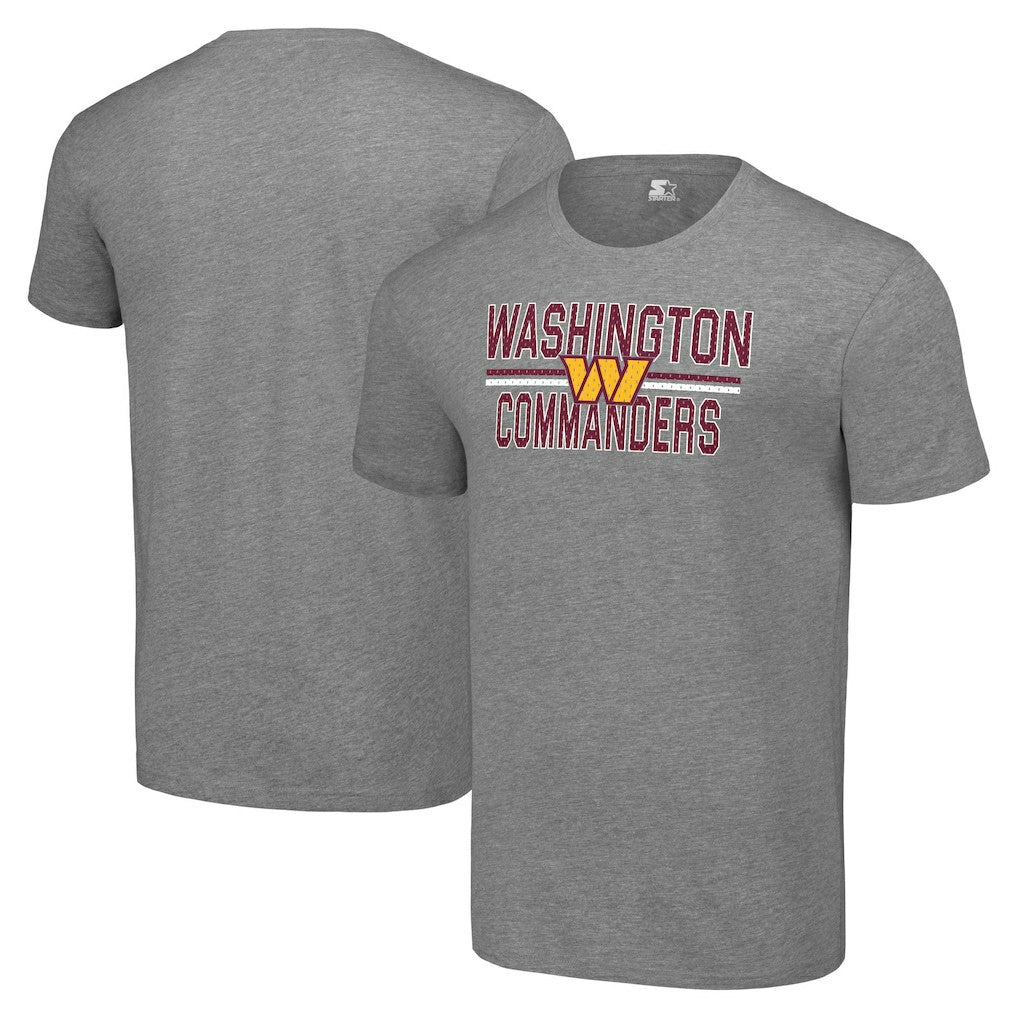 Washington Commanders Starter Team Mesh Print Graphic T-Shirt Heather Gray | NFL