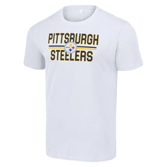 Pittsburgh Steelers Starter Team Mesh Print Graphic T-Shirt White | NFL