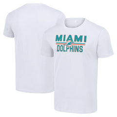 Miami Dolphins Starter Team Mesh Print Graphic T-Shirt White | NFL