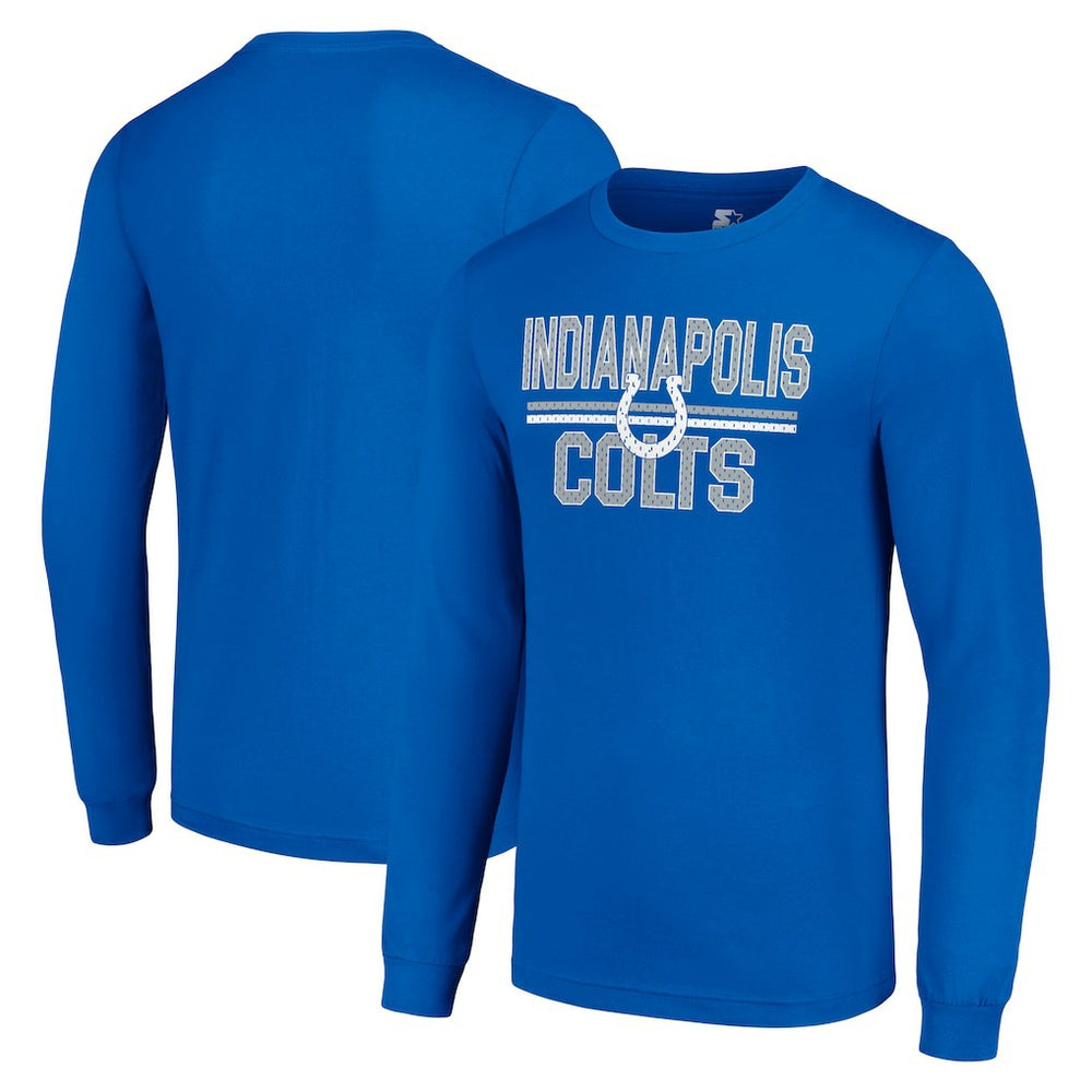 Indianapolis Colts Starter Team Mesh Print Graphic Long Sleeve T-Shirt Royal | NFL