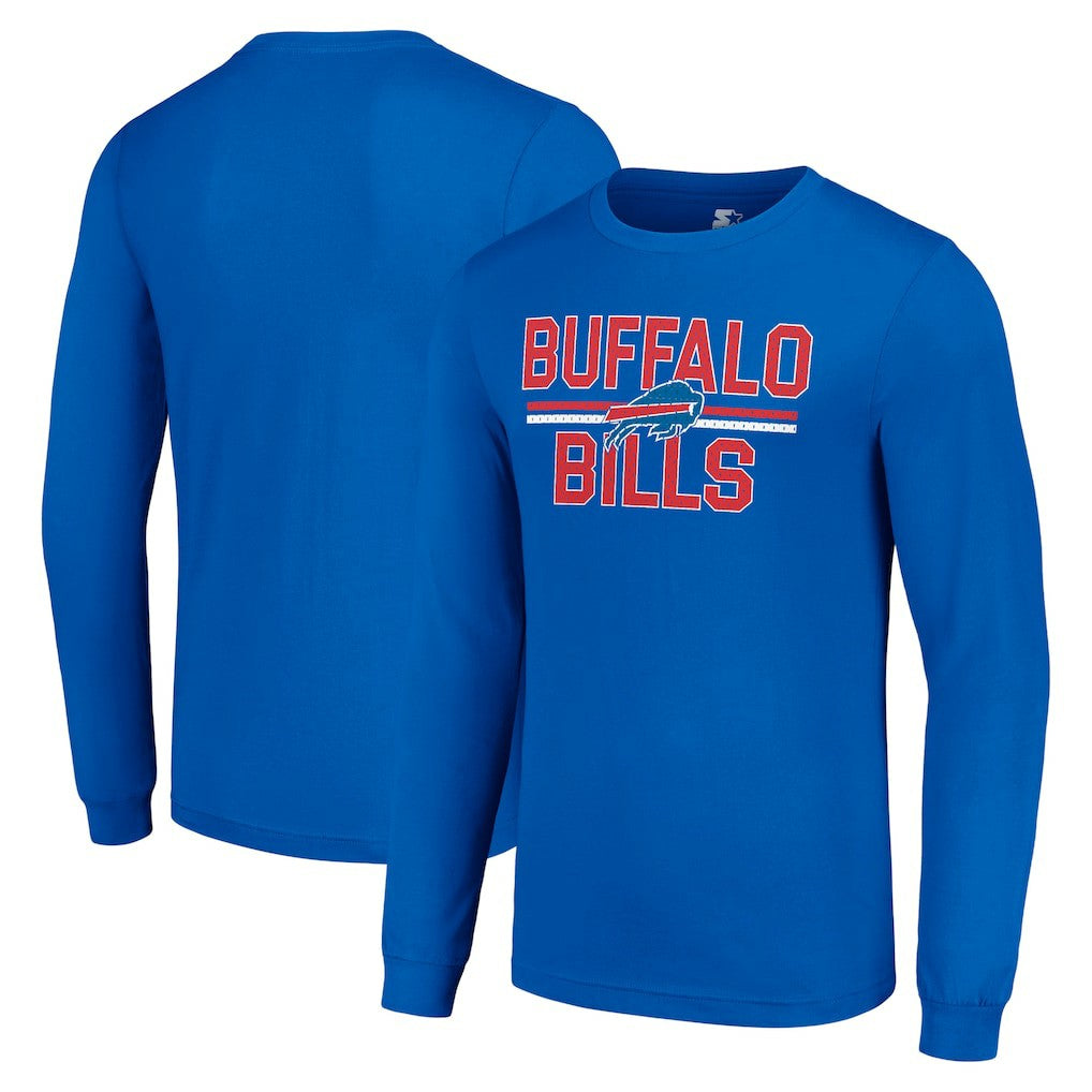 Buffalo Bills Starter Team Mesh Print Graphic Long Sleeve T-Shirt Royal | NFL