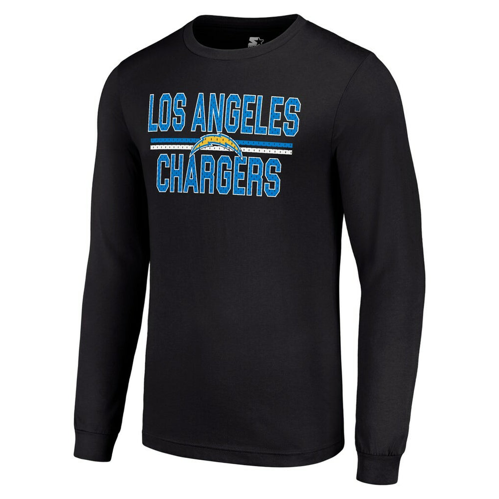 Los Angeles Chargers Starter Team Mesh Print Graphic Long Sleeve T-Shirt Black | NFL