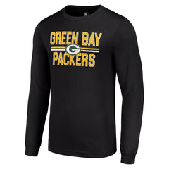 Green Bay Packers Starter Team Mesh Print Graphic Long Sleeve T-Shirt Black | NFL