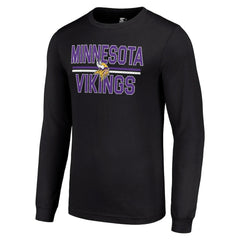 Minnesota Vikings Starter Team Mesh Print Graphic Long Sleeve T-Shirt Black | NFL