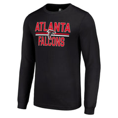 Atlanta Falcons Starter Team Mesh Print Graphic Long Sleeve T-Shirt Black | NFL