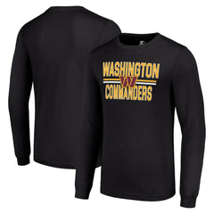 Washington Commanders Starter Team Mesh Print Graphic Long Sleeve T-Shirt Black | NFL