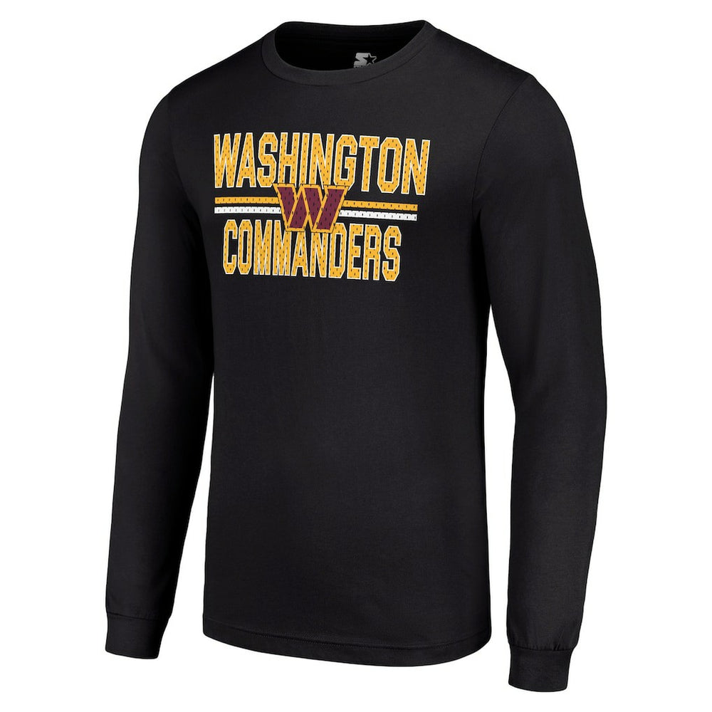 Washington Commanders Starter Team Mesh Print Graphic Long Sleeve T-Shirt Black | NFL
