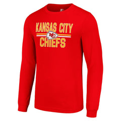 Kansas City Chiefs Starter Team Mesh Print Graphic Long Sleeve T-Shirt Red | NFL