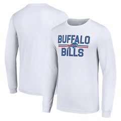 Buffalo Bills Starter Team Mesh Print Graphic Long Sleeve T-Shirt White | NFL