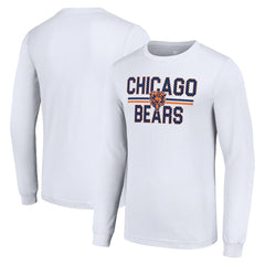 Chicago Bears Starter Team Mesh Print Graphic Long Sleeve T-Shirt White | NFL