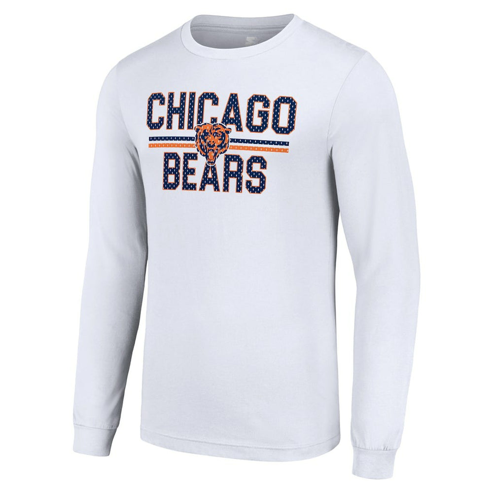 Chicago Bears Starter Team Mesh Print Graphic Long Sleeve T-Shirt White | NFL