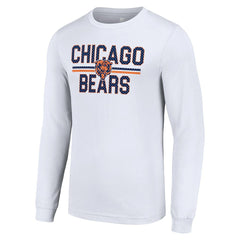 Chicago Bears Starter Team Mesh Print Graphic Long Sleeve T-Shirt White | NFL