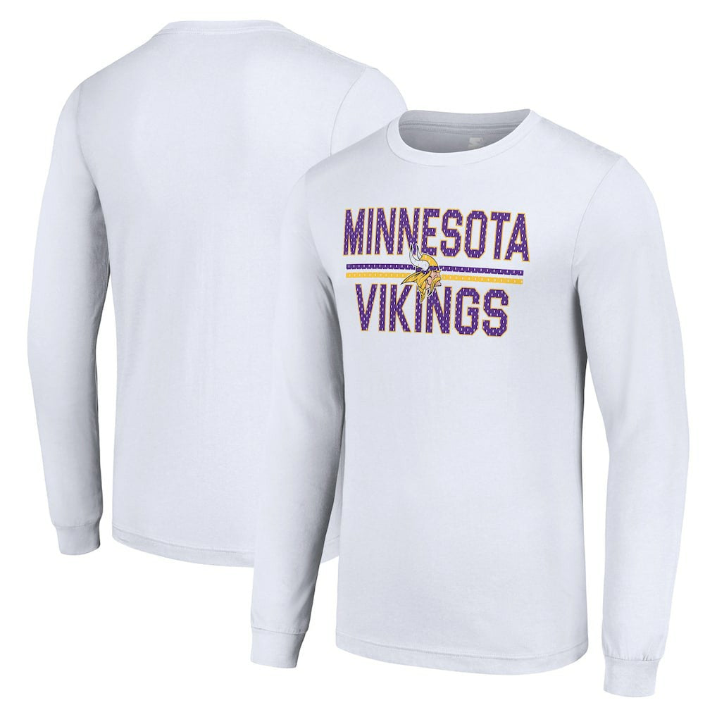 Minnesota Vikings Starter Team Mesh Print Graphic Long Sleeve T-Shirt White | NFL